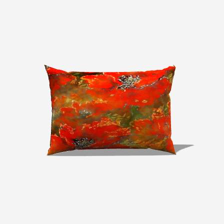 Vibrant Crimson Floral Print Lumbar Pillow adds elegance and comfort to any living space. Perfect for stylish decor!