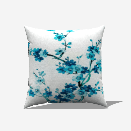 Teal Botanical Cotton Throw Pillow featuring elegant watercolor petals, perfect for enhancing your home's ambiance.