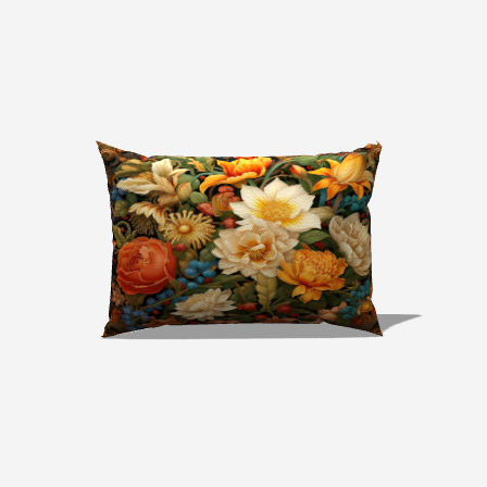 Floral Print Lumbar Pillow