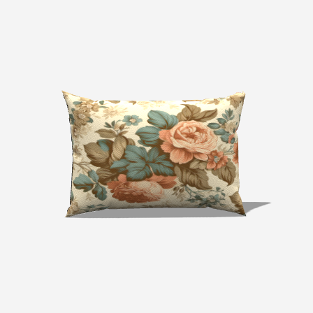 Enhance your decor with the Botanic Cotton Lumbar Pillow, featuring a beautiful botanical garden design.