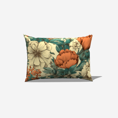 Luxurious Botanical Cotton Lumbar Pillow featuring intricate floral designs to enhance your home decor.