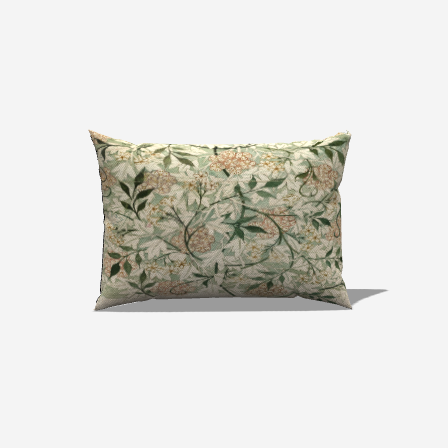Decorate your space with the Botanical Mint Leaves Cotton Lumbar Pillow, featuring vibrant foliage and soft cotton comfort.