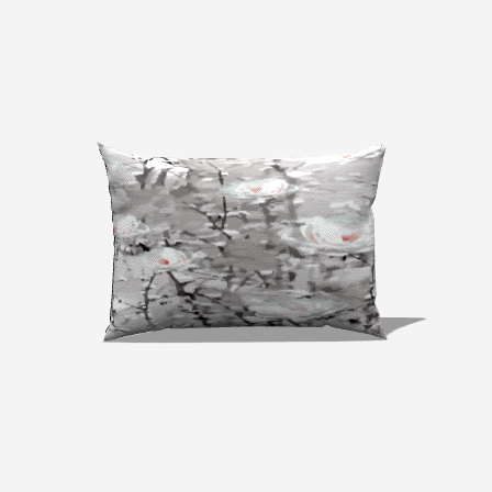 Wonderland Cotton Lumbar Pillow showcases a delicate floral pattern, perfect for adding whimsy to your home decor.
