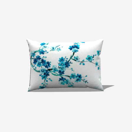 Cozy up any space with the Teal Botanical Cotton Lumbar Pillow, featuring a serene floral design in calming teal hues.