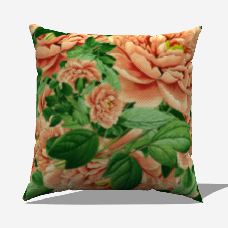 Pink Cabbage Cotton Throw Pillows with floral design adding color and style, perfect for cobalt blue bedding and oak furniture.