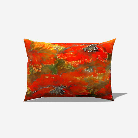 Add a vibrant touch to your decor with the luxurious Crimson Floral Print Lumbar Pillow, perfect for any living space.