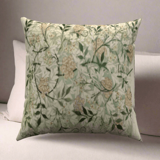 Botanical Mint Leaves Cotton Throw Pillow with a charming design, perfect for enhancing your living space's decor.
