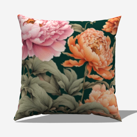 Peach and Pinkish Cotton Throw Pillows with floral design enhancing cozy spaces and complementing natural wood and silver decor.