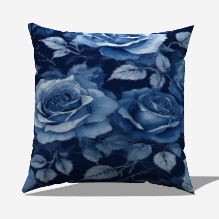 Rosalie Cotton Throw Pillow with navy blue floral design adds warmth and style to modern white sectional sofas.
