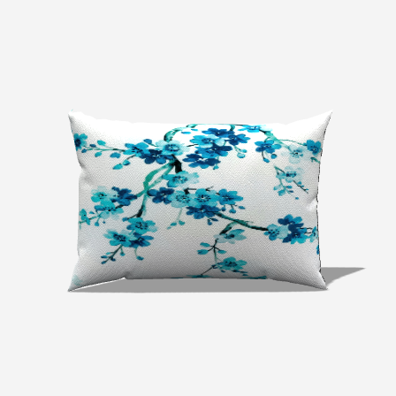 Enhance your decor with the Teal Botanical Cotton Lumbar Pillow, featuring a calming floral design in soothing teal.