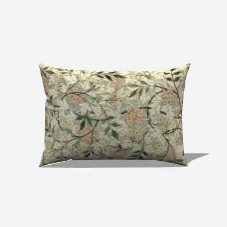 Botanical Mint Leaves Cotton Lumbar Pillow adds a serene touch to your space with vibrant leaf designs and soft cotton.
