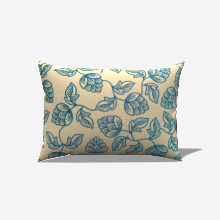 Elevate your decor with the Blu Leaves Cotton Lumbar Pillow, featuring a stunning floral design for added elegance.