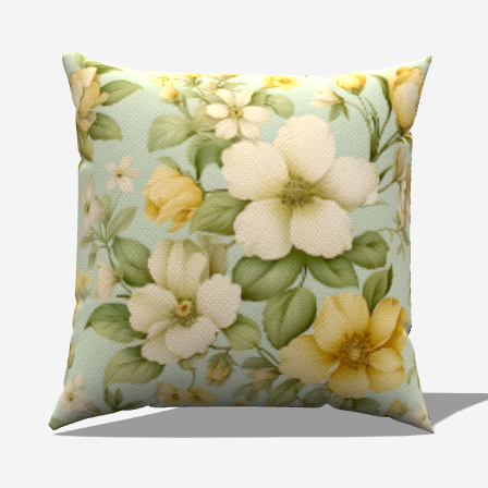 Minty Floral Cotton Throw Pillows with soft yellow and white flowers add elegance and comfort to any living space.