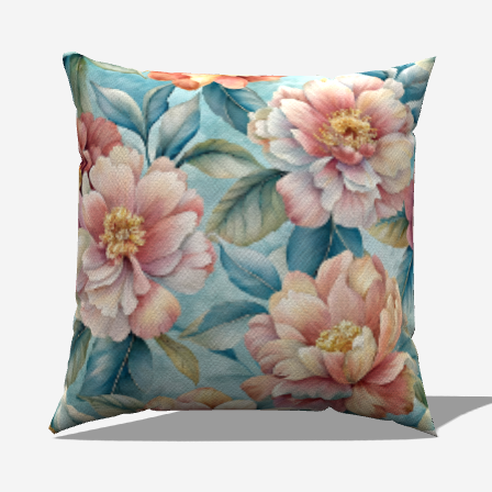 Enhance your decor with the Watercolor Floral Cotton Throw Pillow, showcasing vibrant flowers and lush leaves.