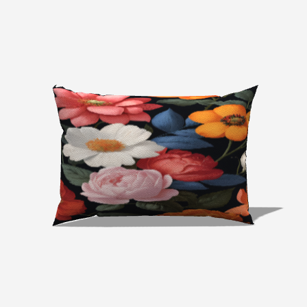 Brighten your space with the Blooms Cotton Lumbar Pillow, featuring a vibrant floral design for comfort and decor.