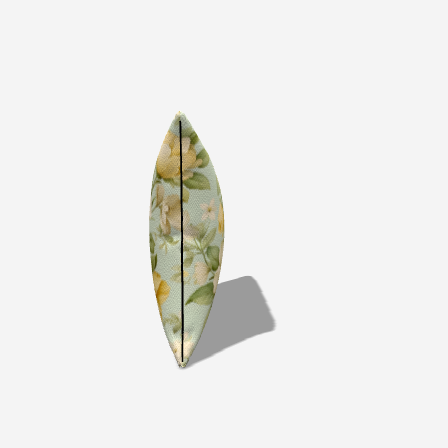 Minty Floral Print Lumbar Pillow with soft green and yellow florals, enhancing bedroom decor with elegant symmetry.