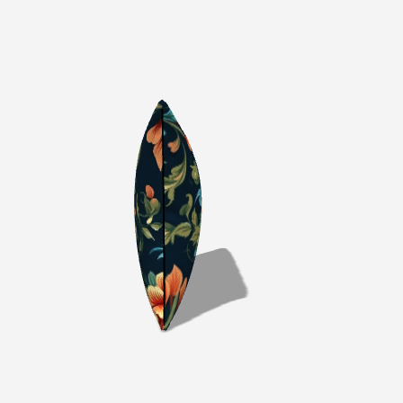 Nectar Cotton Lumbar Pillow with vibrant floral design, showcasing rich navy tones and natural cotton texture.