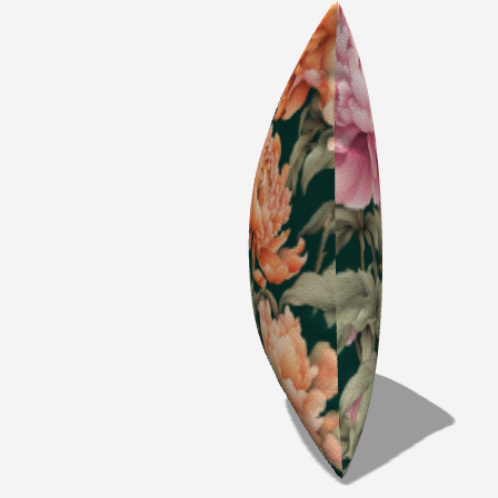 Peach and Pinkish Cotton Throw Pillows with floral design complement natural wood and silvery decor perfectly.