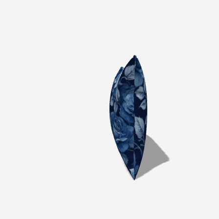 Rosalie Cotton Lumbar Pillow in navy blue floral cotton fabric adds elegant comfort and style to any living space.