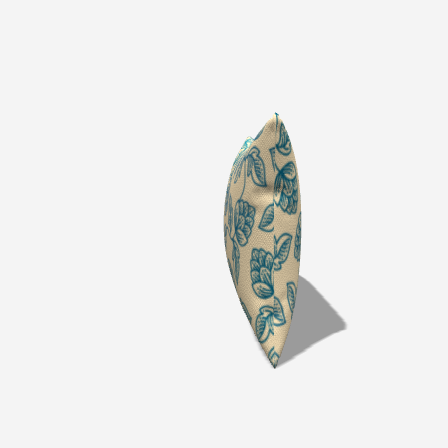 Blu Leaves Cotton Lumbar Pillow showcases elegant floral design, enhancing comfort and style in your living space.