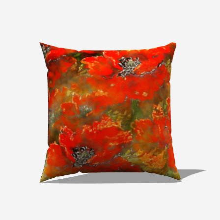 Crimson Floral Throw Pillow