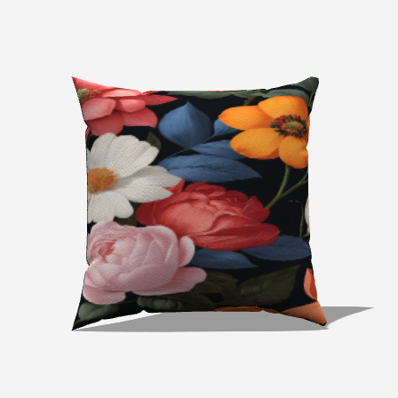 Blooms Cotton Throw Pillow