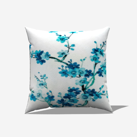 Teal Botanical Cotton Throw Pillow