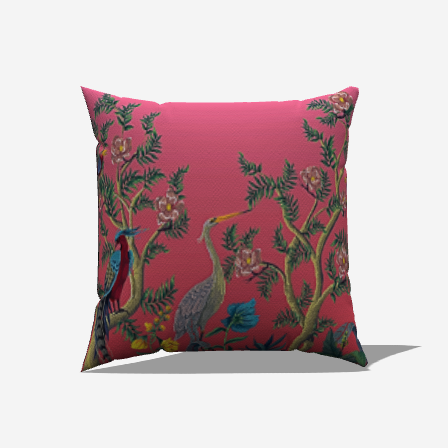 Feathered Floral Dream Throw Pillow by