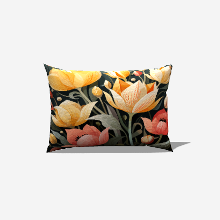 Blooming Cotton Lumbar Pillow