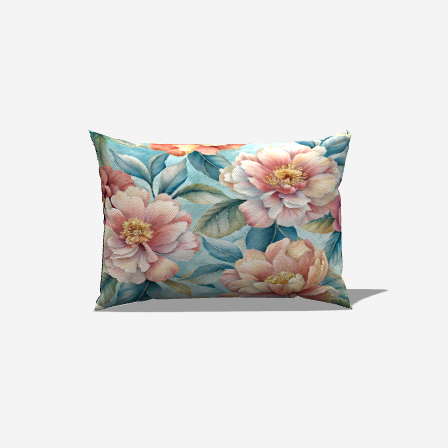 Watercolor Floral Lumbar Pillow