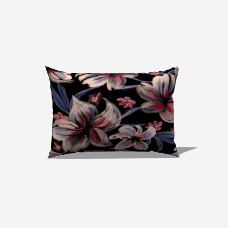 Floral Cotton Lumbar Pillow