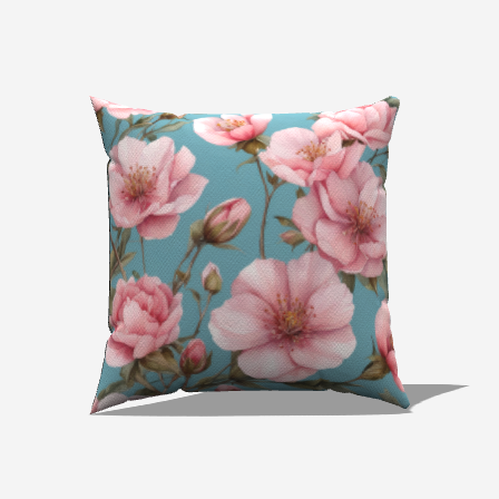 Pink Bouquet Cotton Throw Pillow