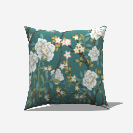 The Aqua Petal Dream Throw Pillow showcases elegant white flowers against a striking teal backdrop, enhancing any decor.