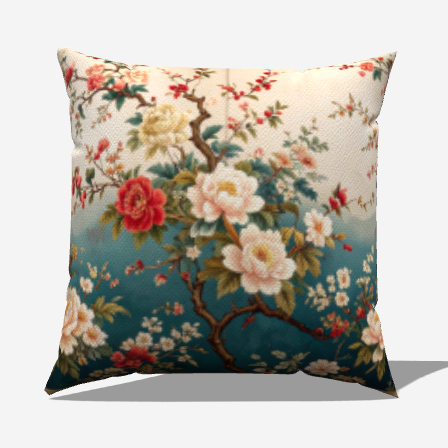 Floral Serenade  Throw Pillow