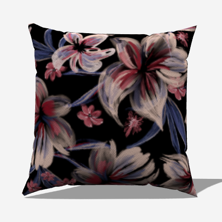 Henna Floral Cotton Throw Pillow