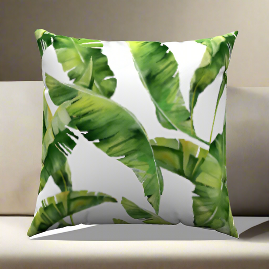 Palm Cotton Throw Pillow