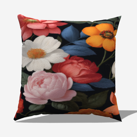 Blooms Cotton Throw Pillow