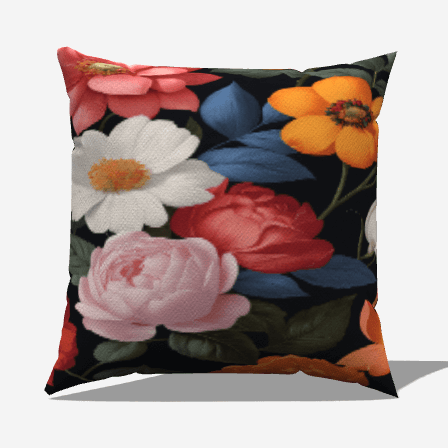 Blooms Cotton Throw Pillow - My Fanciful