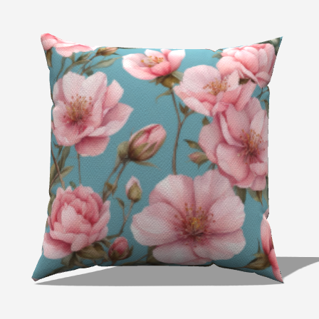 Pink Bouquet Cotton Throw Pillow