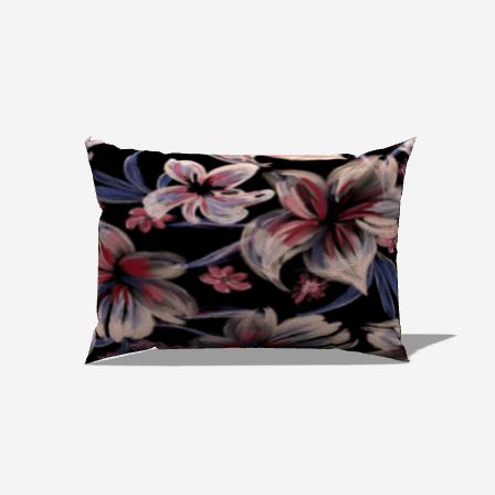 Floral Cotton Lumbar Pillow