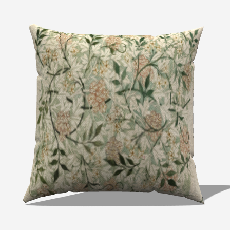 Botanical Mint Leaves Cotton Throw Pillow