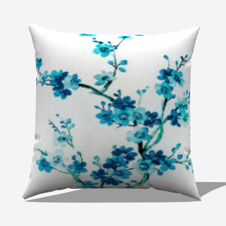 Teal Botanical Cotton Throw Pillow