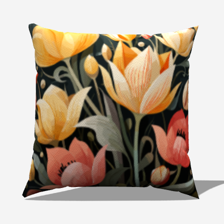 Blooming Cotton Throw Pillow