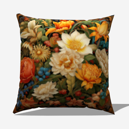 Antique Floral Throw Pillow