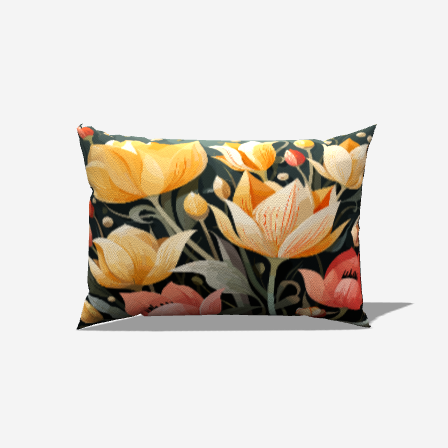 Blooming Cotton Lumbar Pillow